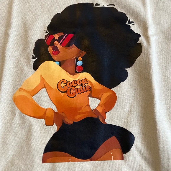 Cocoa Cutie Brown Big Hair Retro Sunglasses Women’s Tan Tee Size S NWT - Picture 2 of 6